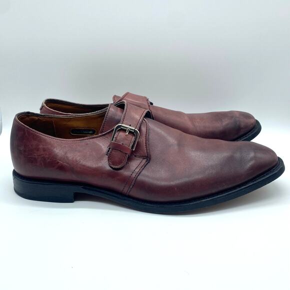 Allen Edmonds Red Brown Leather Side Buckle Monk Strap Dress Shoes Men's size 11 - Picture 1 of 9